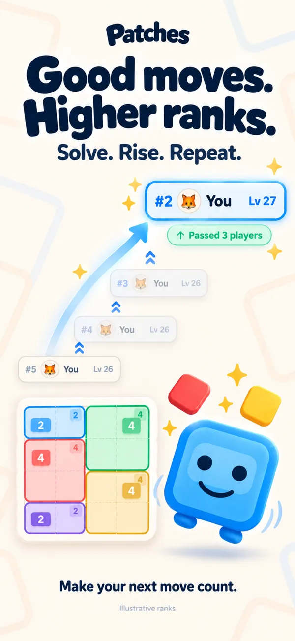 Patches weekly leaderboard showing a player passing three others